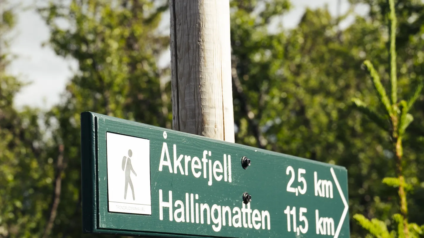 Bilde av stikryss-skilt Åkrefjell/trommenatten