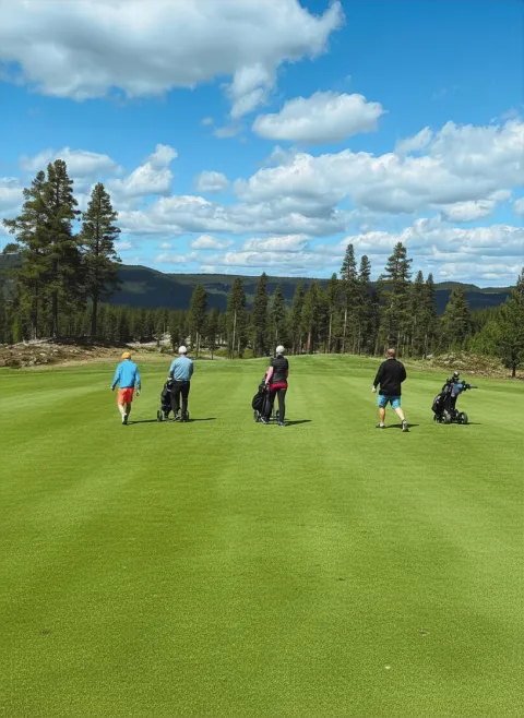Styreleder går ret midt ned av fairway.